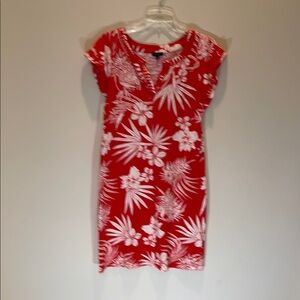 Talbots Red and White Resort Sheath Dress